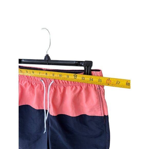Nautica Mens Swim Trunks With Drawstring Waistband In Coral, Navy Blue Size S - Picture 3 of 8